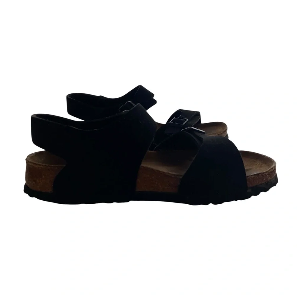 Birkis Birkenstock Black Sandals with Adjustable Straps and Cork Footbed W6 - Picture 6 of 13